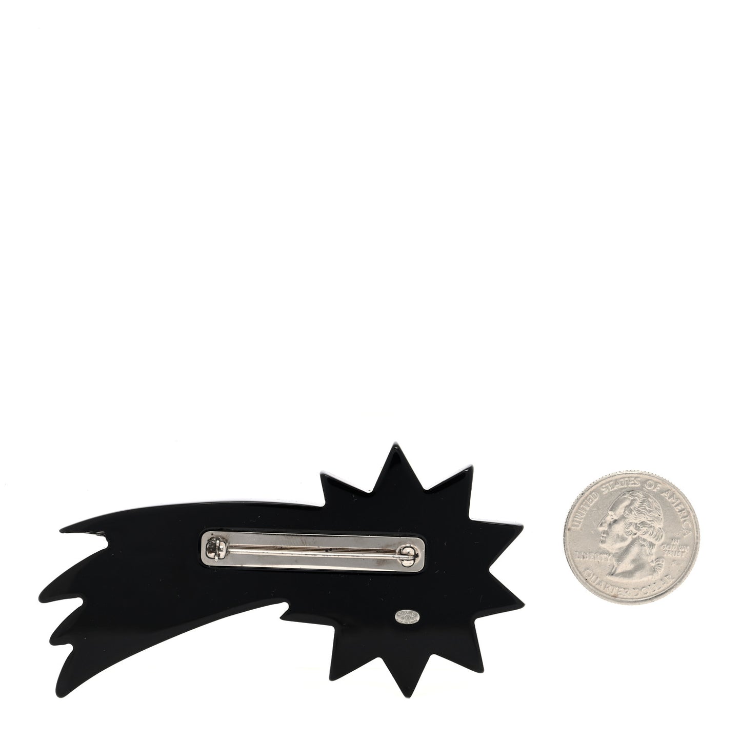 Glittered Resin Strass Shooting Star Brooch Black Purple Green