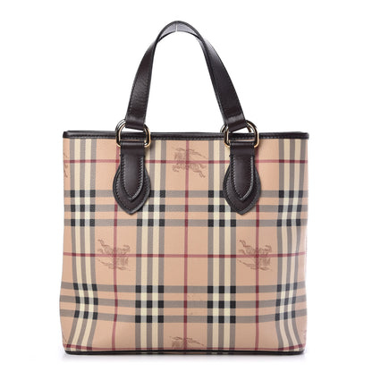 Burberry Haymarket Check Small Onslow Tote Chocolate 1 of 11