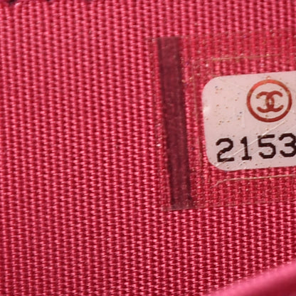 Chanel Metallic Patent Quilted Zip Around Boy Coin Purse Wallet Fuchsia 7 of 8
