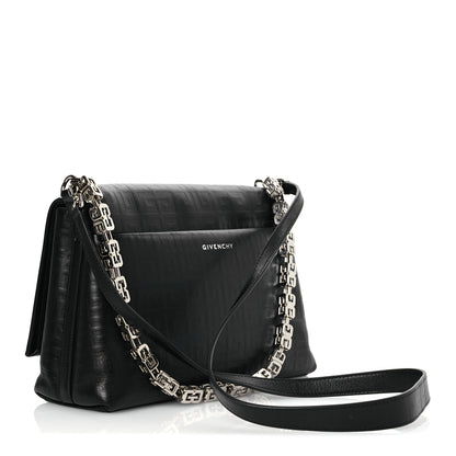Givenchy Soft Calfskin 4G Embossed Medium Shoulder Bag Black 3 of 13