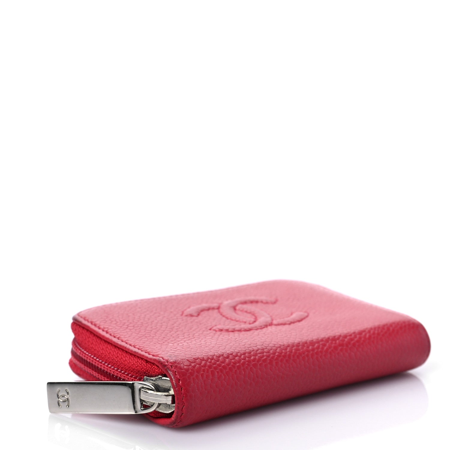 Chanel Caviar Timeless CC Zip Around Coin Purse Red 4 of 10