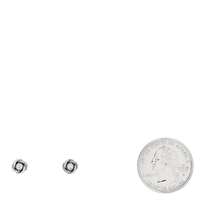 David Yurman Sterling Silver Diamond 7mm Infinity Stud Earrings 2 of 4