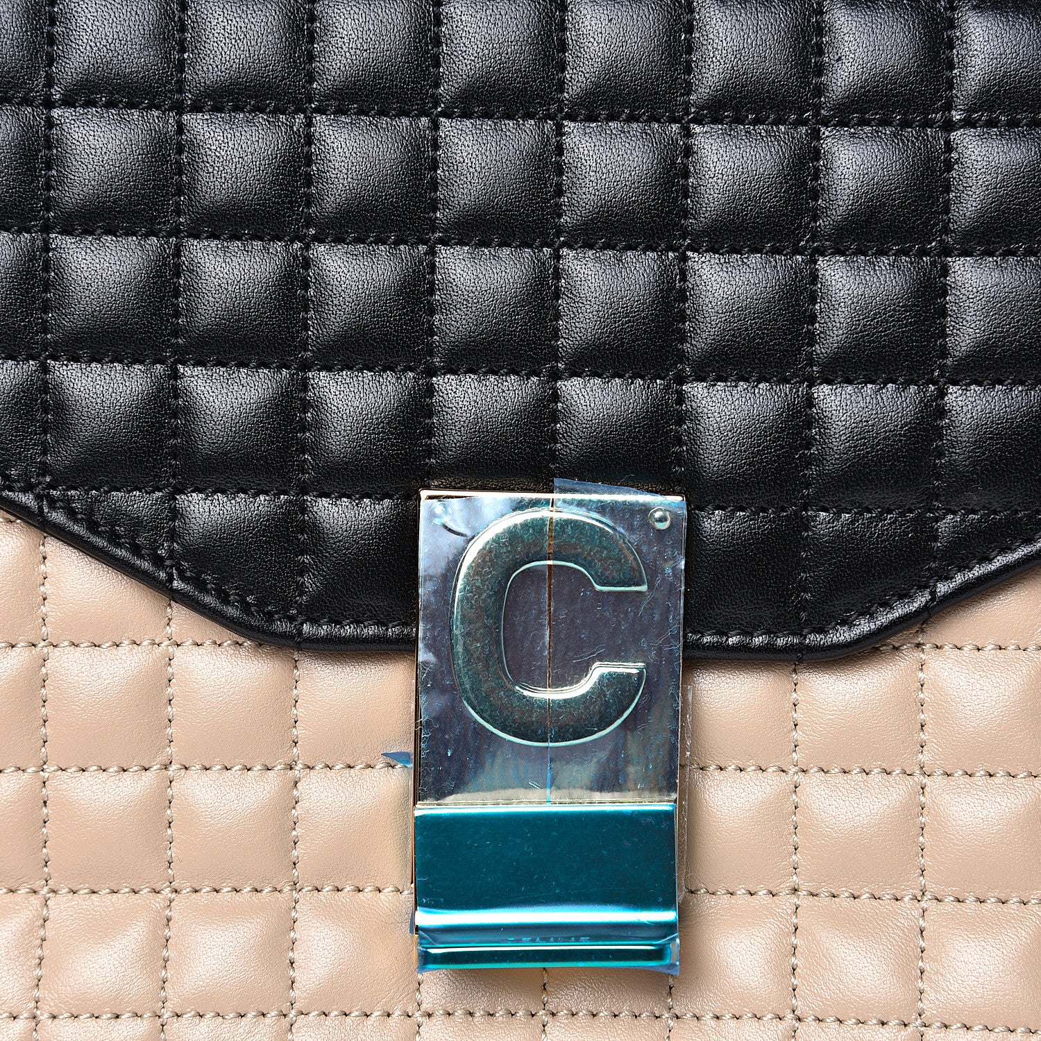 Celine Calfskin Quilted Medium C Bag Nude Black 8 of 8