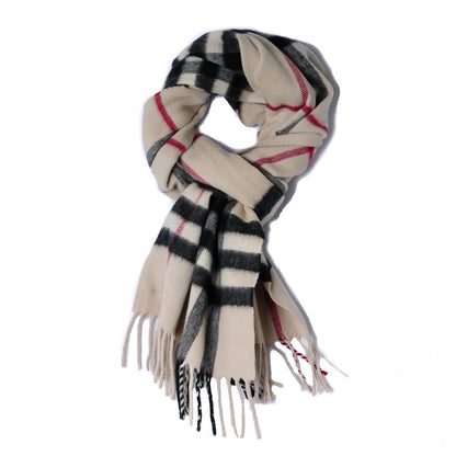 Burberry Cashmere Giant Check Scarf Beige 1 of 4