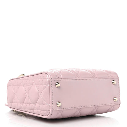 Christian Dior Metallic Lambskin Cannage Mini Lady Dior Lotus 4 of 8