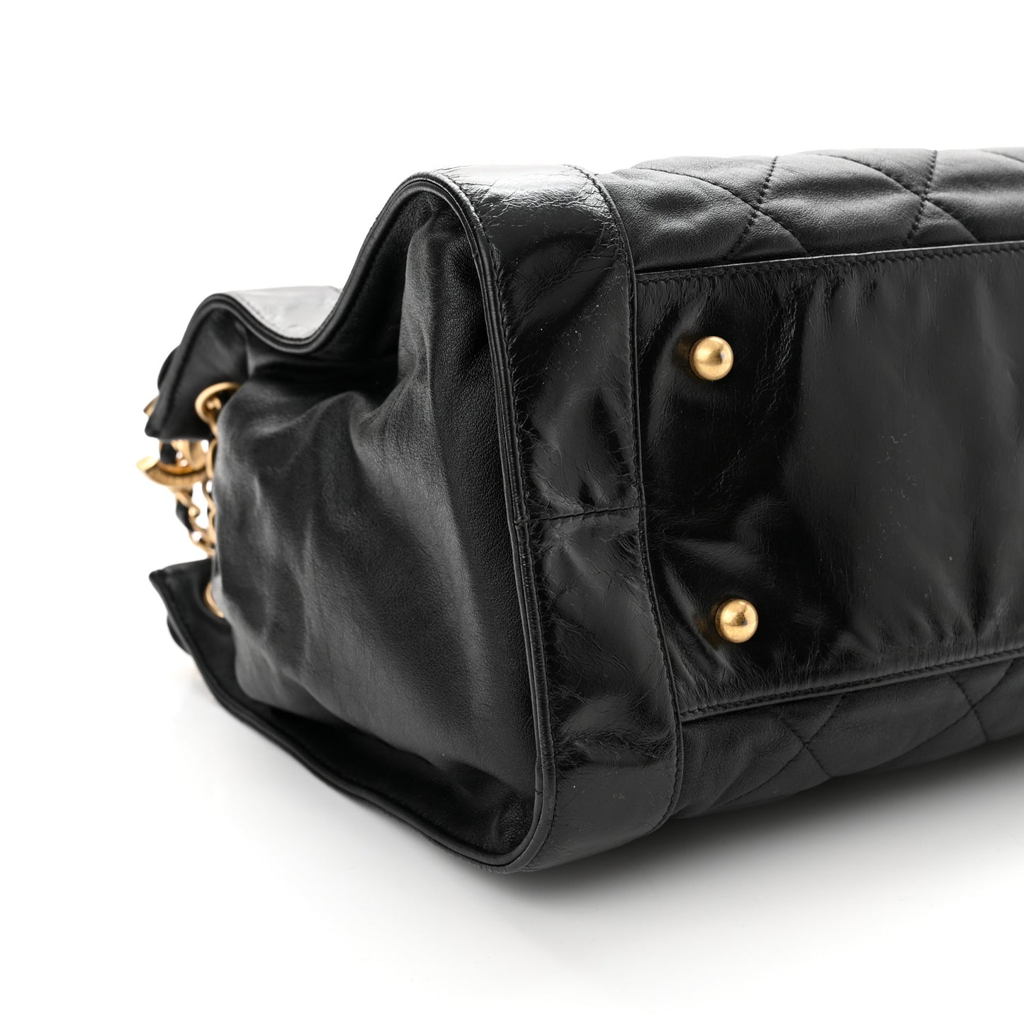 Calfskin Quilted Small In The Mix Shopping Tote Black