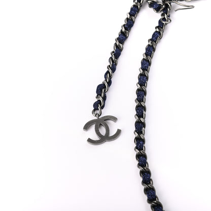 Chanel Metallic Canvas CC Chain Belt Navy 3 of 3
