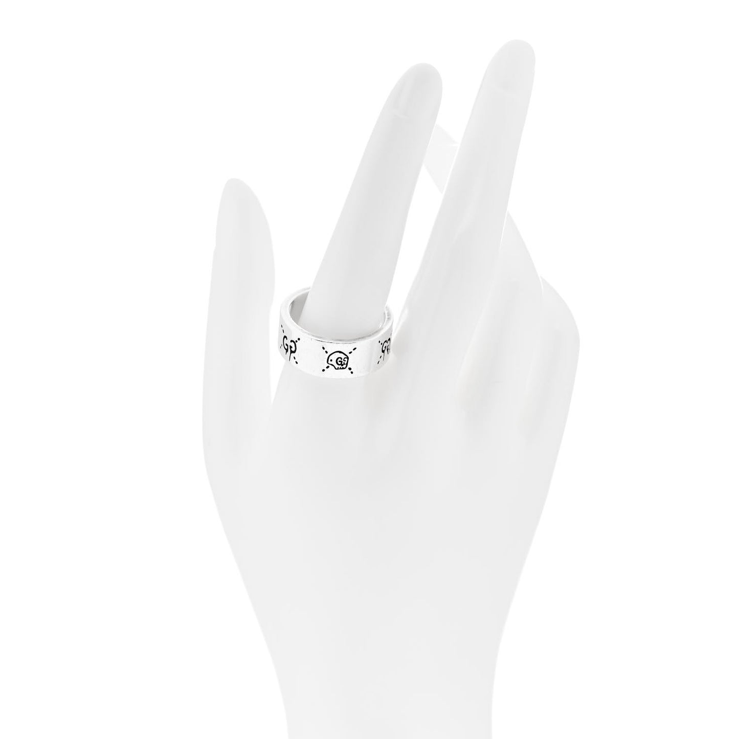 Sterling Silver GG Wide Band Ring 62 10
