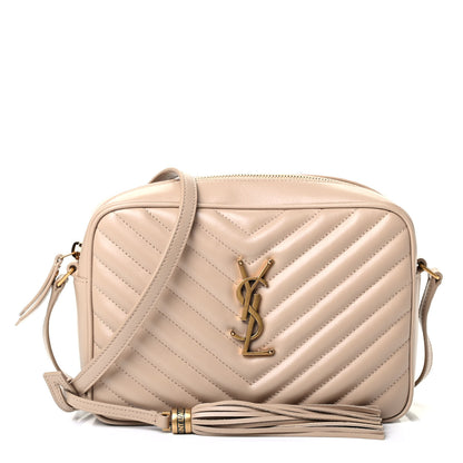 Saint Laurent Calfskin Matelasse Monogram Lou Camera Bag Dark Beige 1 of 4