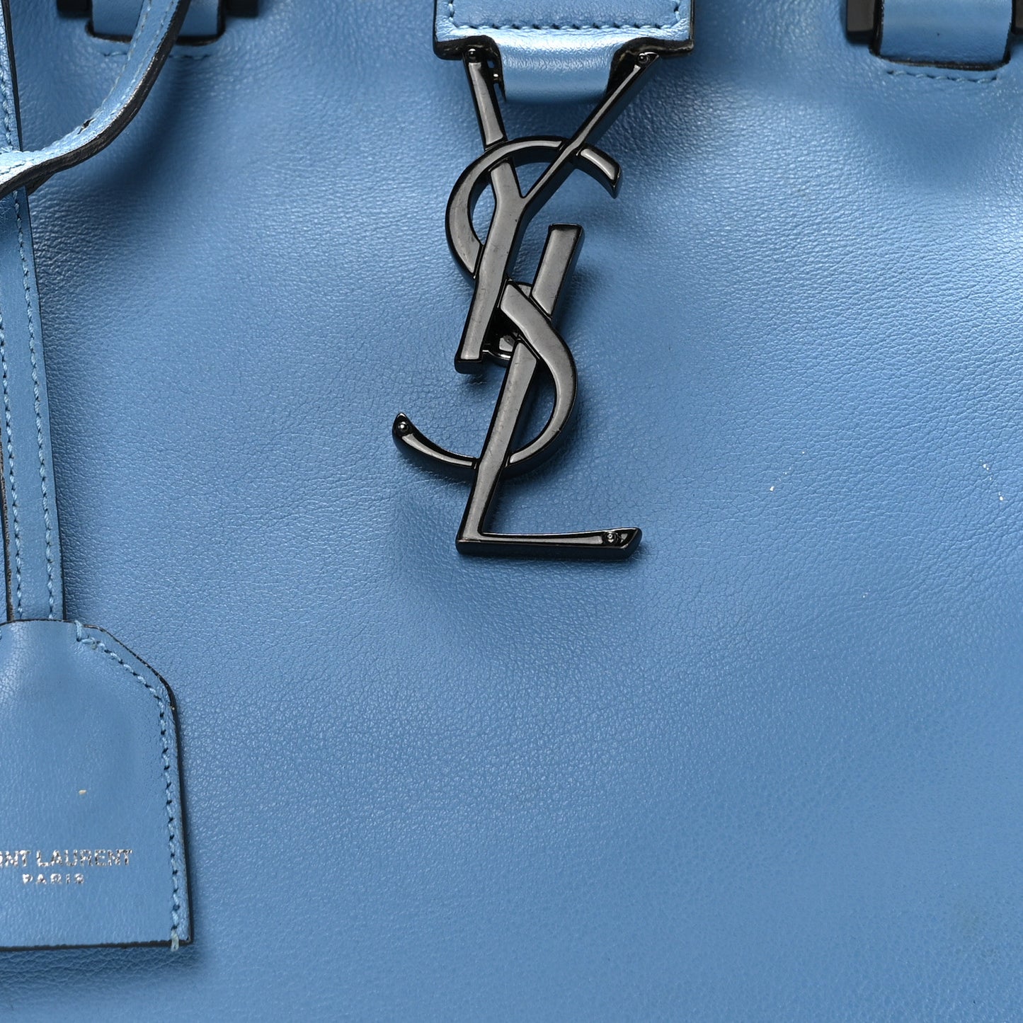 Calfskin Small Monogram Cabas Light Blue