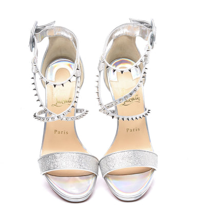 Christian Louboutin Lurex Specchio Choca Lux 120 Sandals 37 Silver 5 of 10