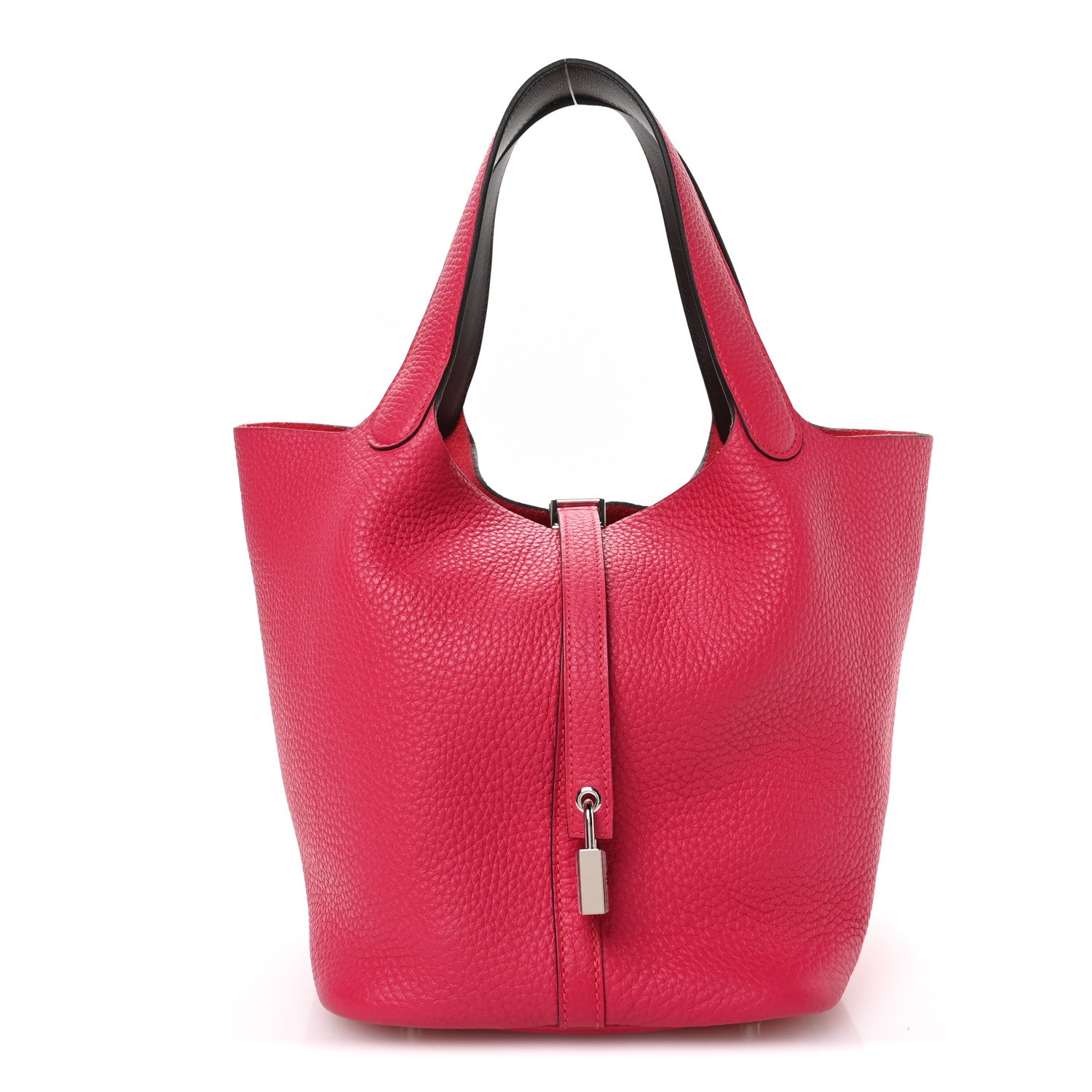 Hermes Taurillon Clemence Swift Eclat Picotin Lock 22 MM Framboise Rouge Sellier 1 of 12