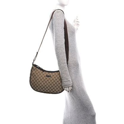 Gucci Monogram Medium Half Moon Hobo Dark Brown 2 of 11