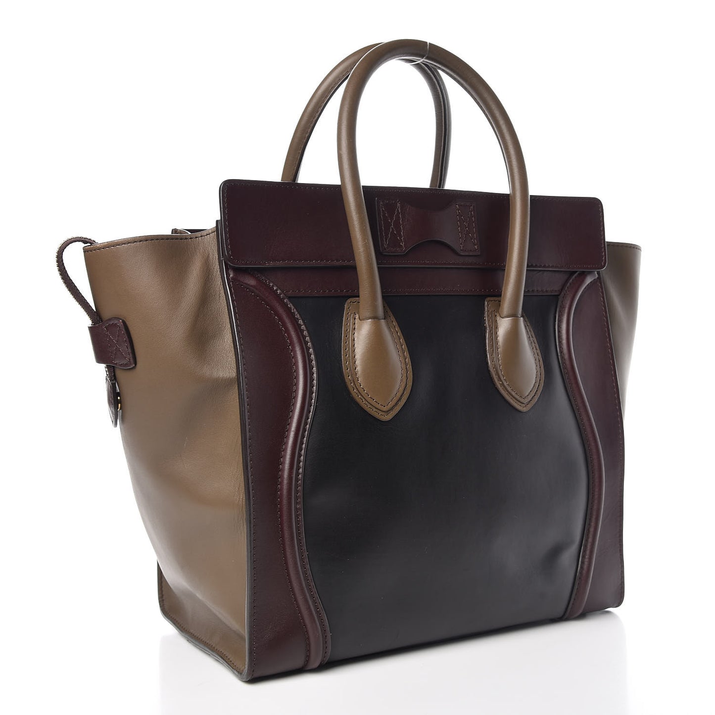 Smooth Calfskin Mini Tri-Color Luggage Black