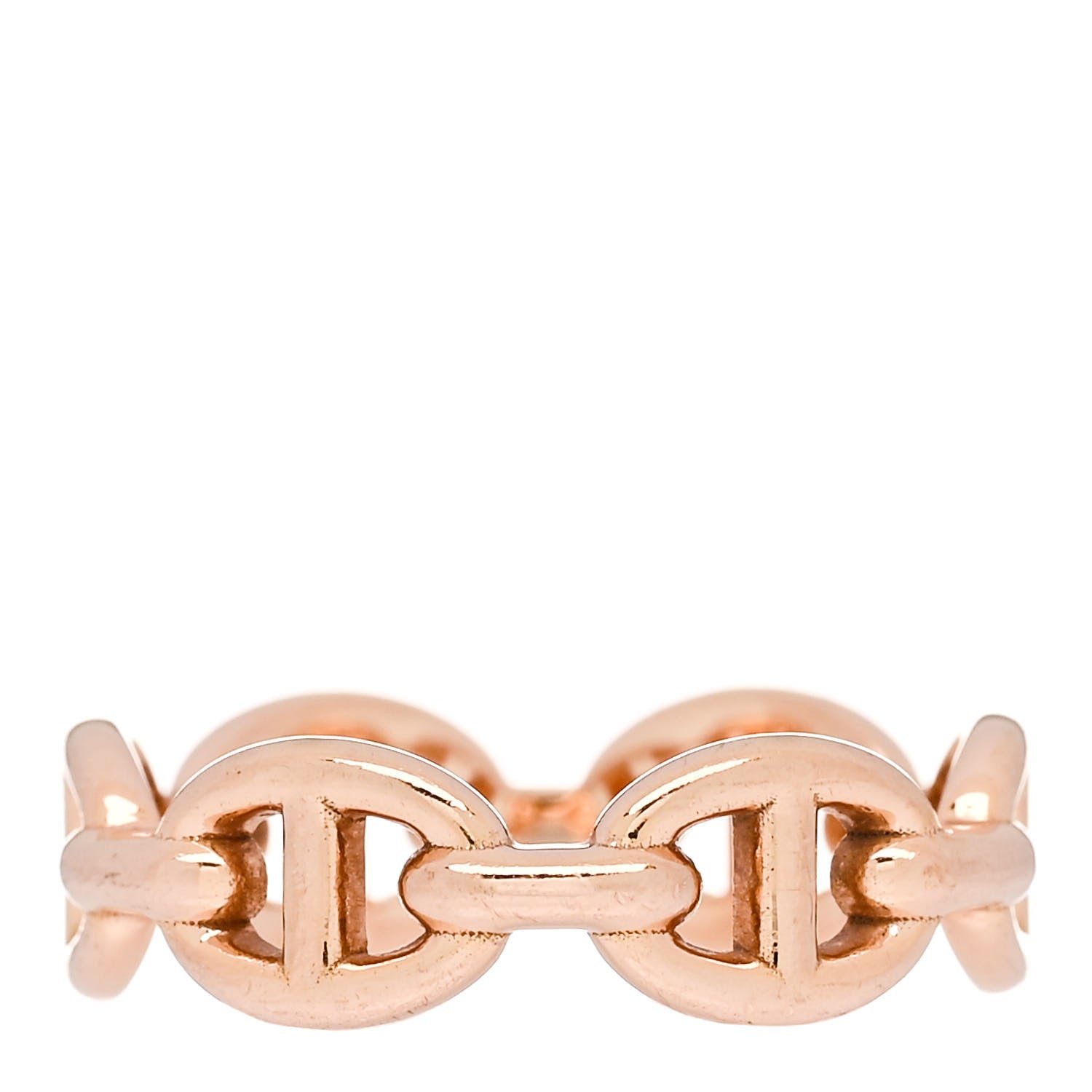 Hermes 18K Rose Gold PM Chaine d'Ancre Enchainee Ring 51 5.75 3 of 7