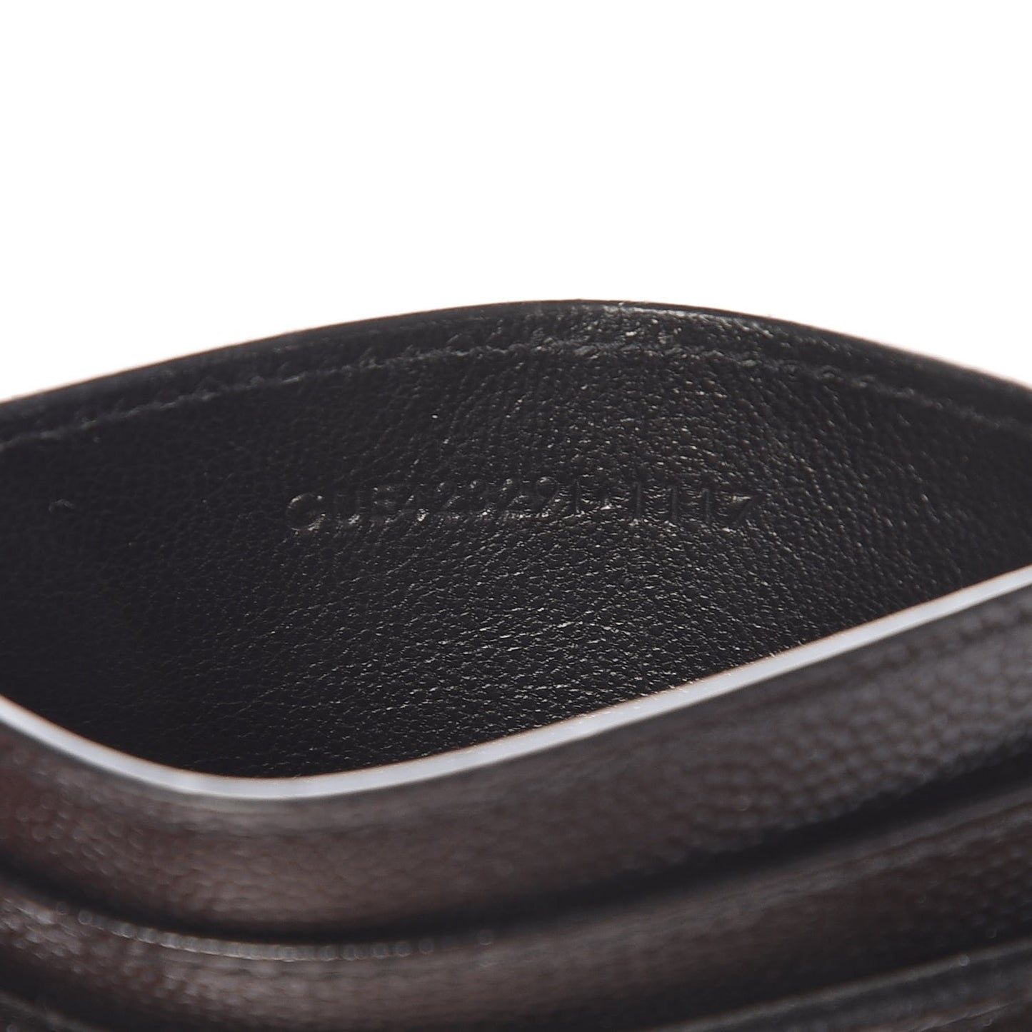 Grain De Poudre Matelasse Chevron Monogram Credit Card Case Black