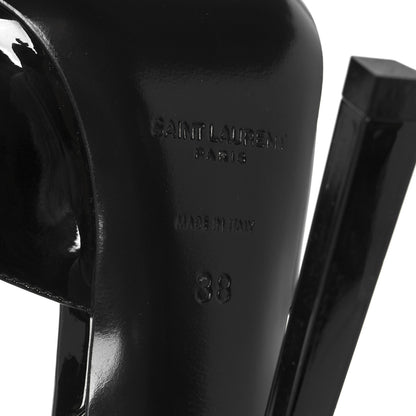 Saint Laurent Patent Calfskin Crystal Anouk Pumps 38 Black 8 of 10