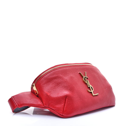 Saint Laurent Grain De Poudre Monogram Belt Bag Rouge Eros 5 of 13