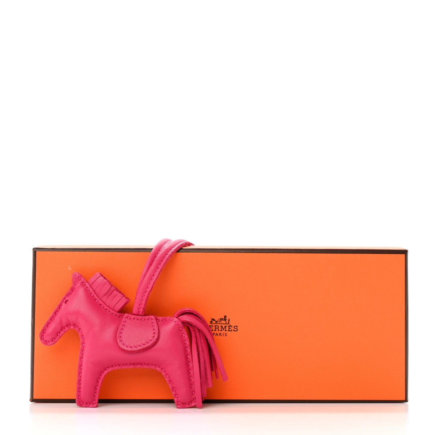Milo Lambskin Grigri Rodeo Horse Bag Charm PM Rose Mexico