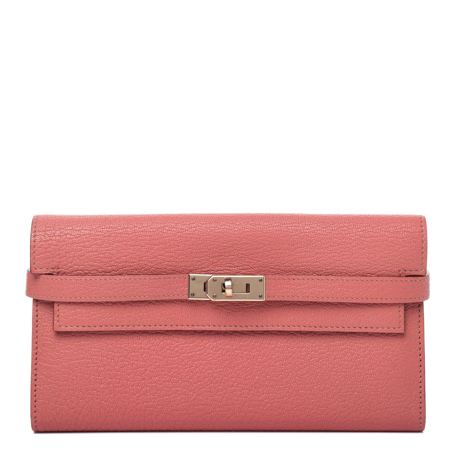 Hermes Chevre Mysore Kelly Longue Wallet Rose The 1 of 19