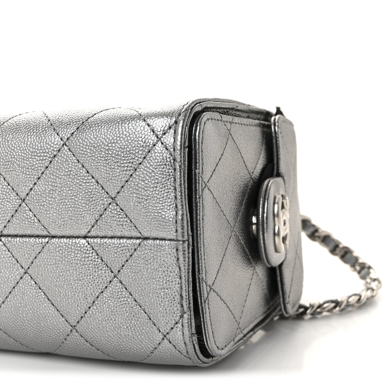 Chanel Metallic Caviar Quilted Mini Chanel 25 Handbag Anthracite 10 of 10
