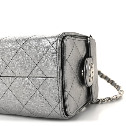 Chanel Metallic Caviar Quilted Mini Chanel 25 Handbag Anthracite 10 of 10