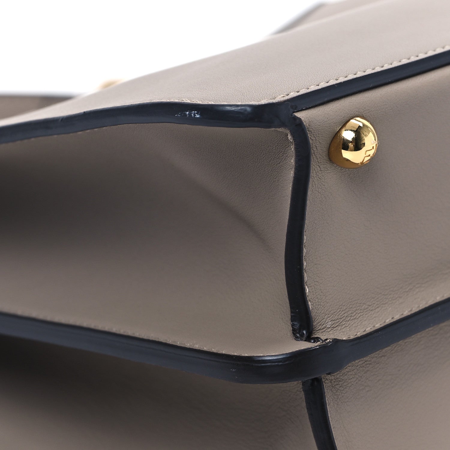 Fendi Vitello Seta Shiny Nappa Plexiglass Medium Peekaboo I SEE U Satchel Tortora 13 of 14