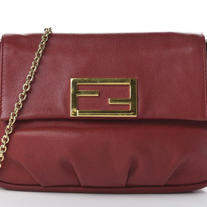 Fendi Vitello Flamingo Fendista Pouchette Crossbody Red 9 of 9
