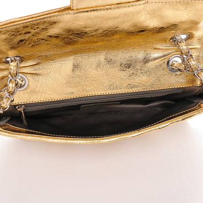 Chanel Metallic Crackled Calfskin Medium CC Mix Flap Gold 5 of 7