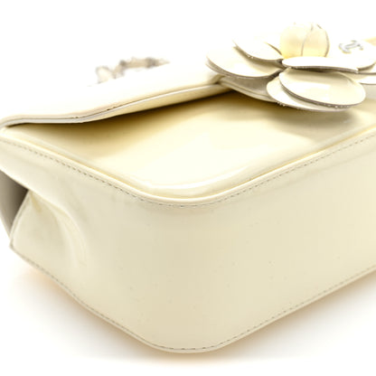 Chanel Patent Calfskin Small Camellia Single Flap White 9 of 10