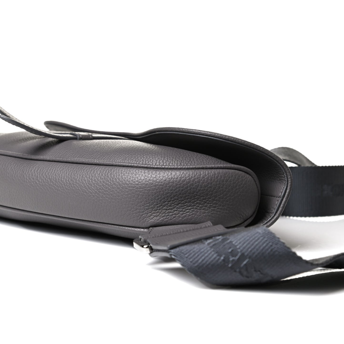 Calfskin Mens Saddle Bag Grey