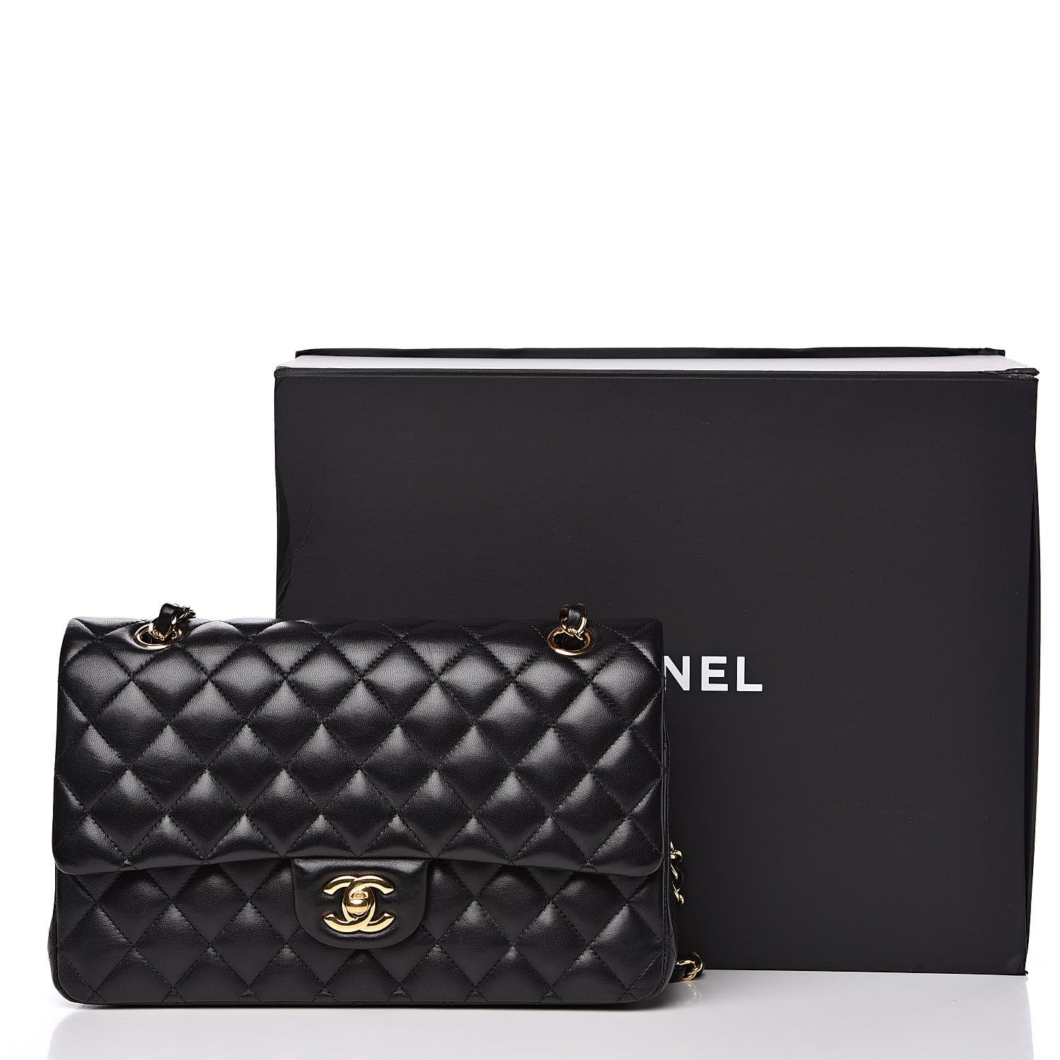 Chanel Lambskin Quilted Medium Double Flap Black 16 of 16