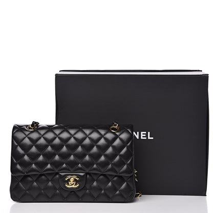 Chanel Lambskin Quilted Medium Double Flap Black 16 of 16