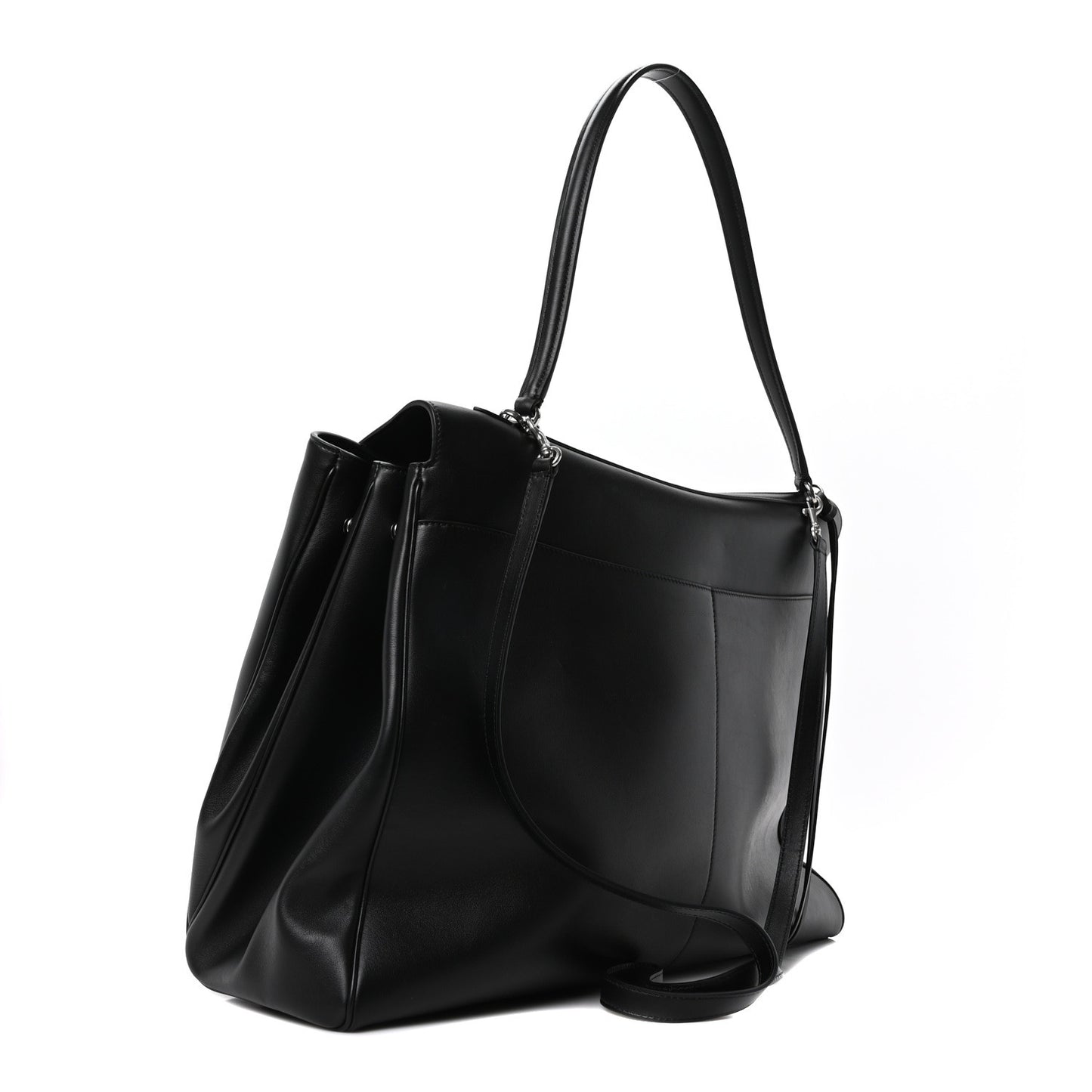 Smooth Calfskin Rodeo XL Top Handle Handbag Black