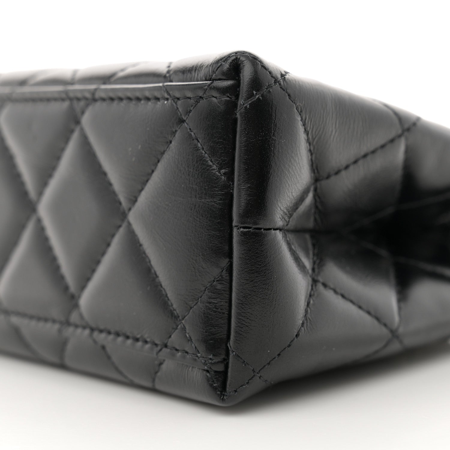 Chanel Shiny Aged Calfskin Quilted Nano Kelly Shopper Black 10 of 11