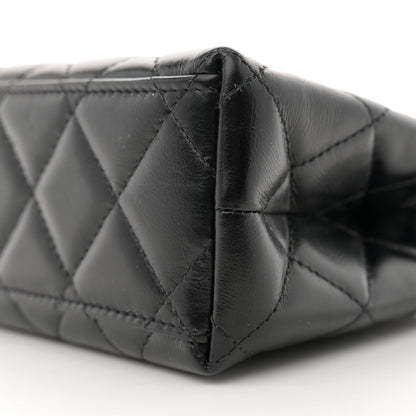 Chanel Shiny Aged Calfskin Quilted Nano Kelly Shopper Black 10 of 11