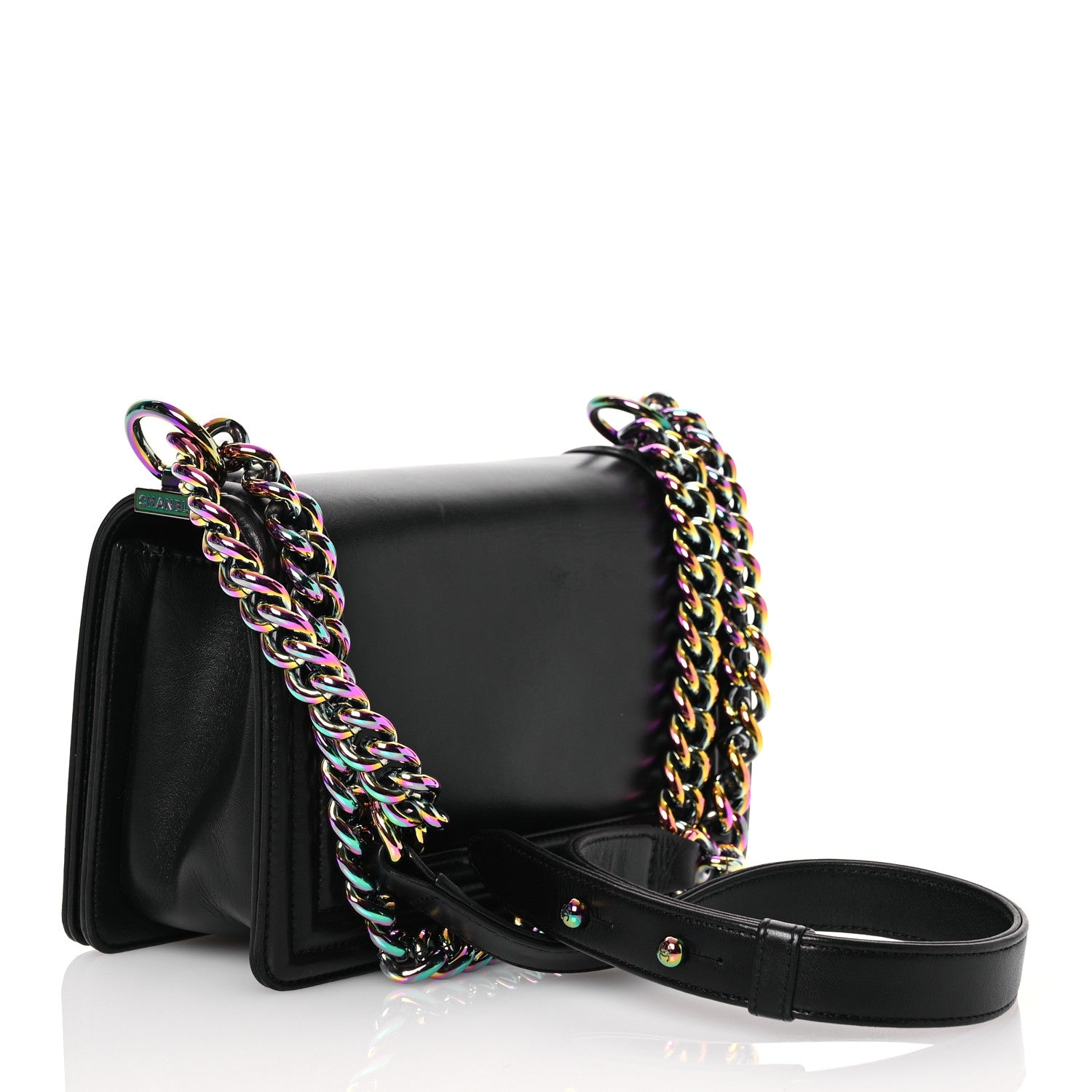 Chanel Lambskin LED Iridescent Metal Small Boy Flap Black Multicolor 3 of 15