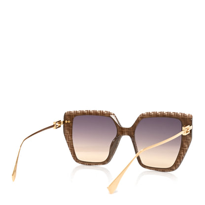 Fendi Acetate FF Butterfly Sunglasses FE40012U Gold Brown 4 of 7