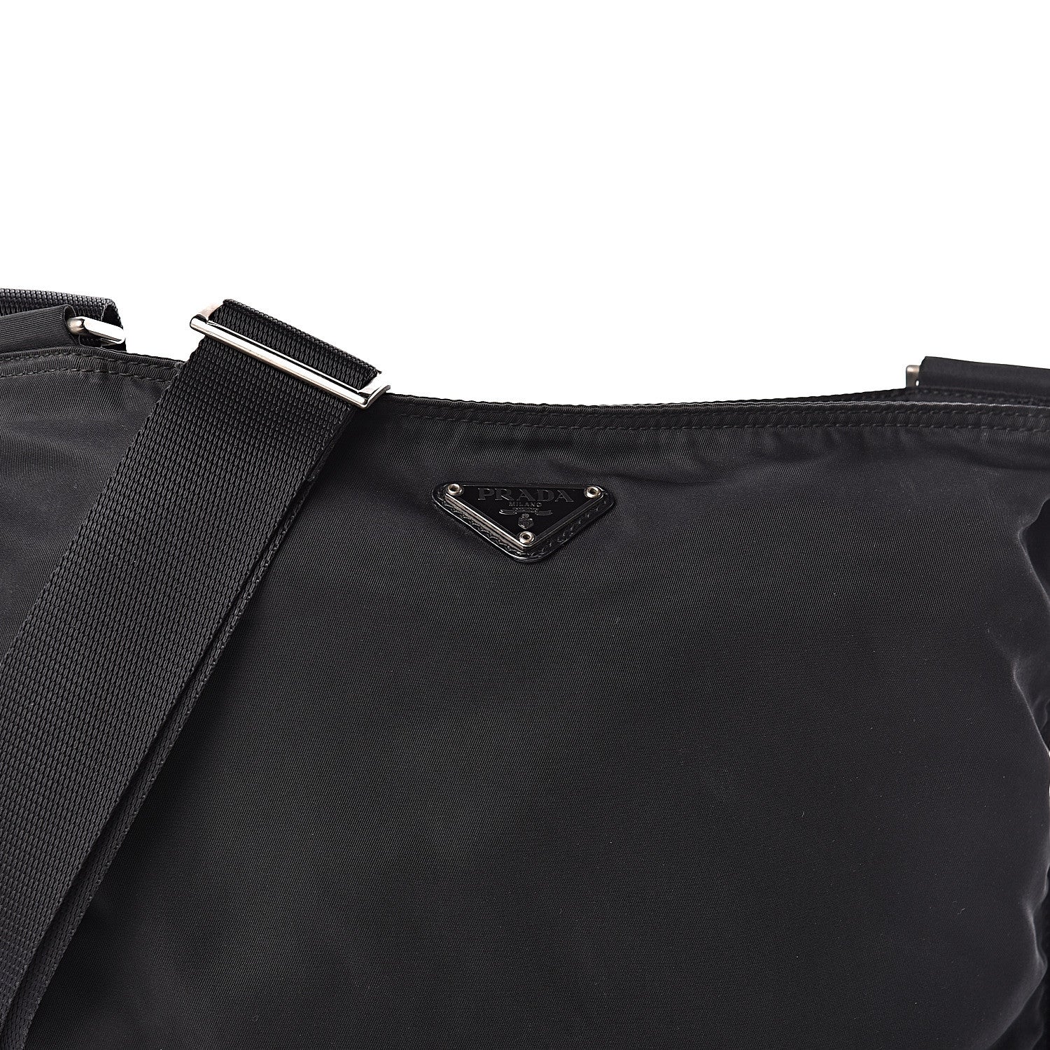 Prada Nylon Flat Messenger Bag Black 8 of 10