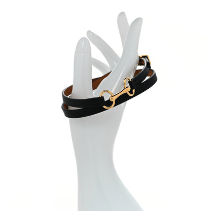 Hermes Swift Heritage Equestre Triple Tour Bracelet T3 Black 2 of 7