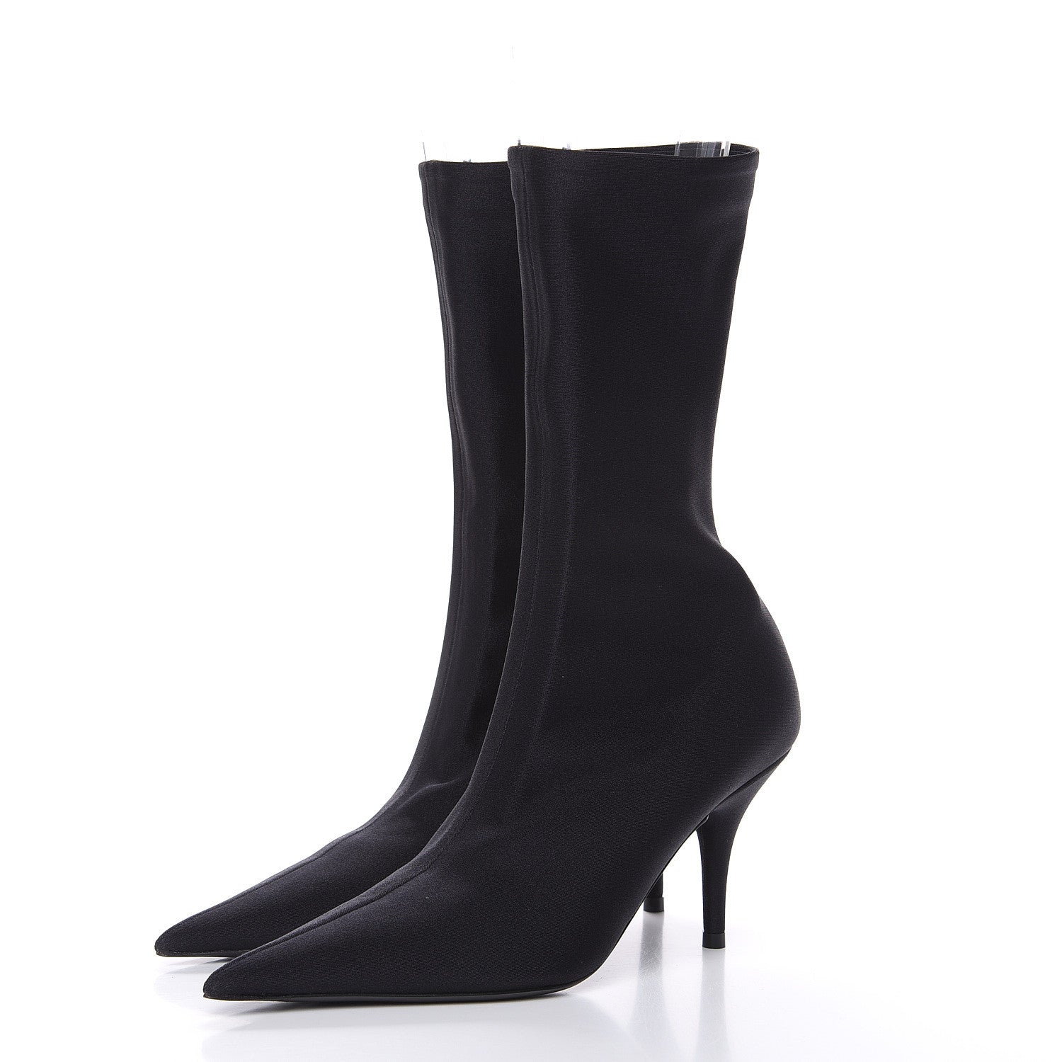 Balenciaga Jersey Crepe Extreme Pointed Toe Knife Booties 35 Black 3 of 7