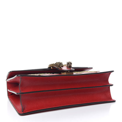 Gucci Calfskin Web Floral Embroidered Small Dionysus Shoulder Bag Hibiscus Red 4 of 12