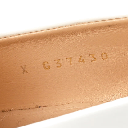 Chanel Shiny Calfskin Logo Loafers 38 White 8 of 8