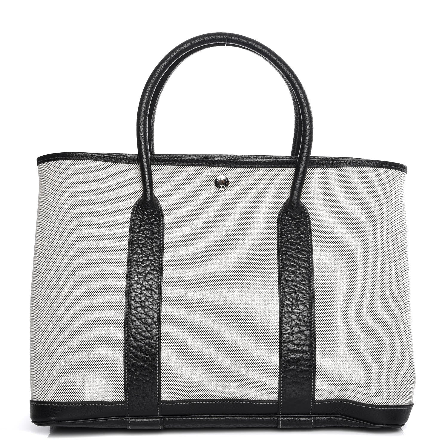 Hermes Buffle Skipper Toile Garden Party 36 MM Tote Black 1 of 6