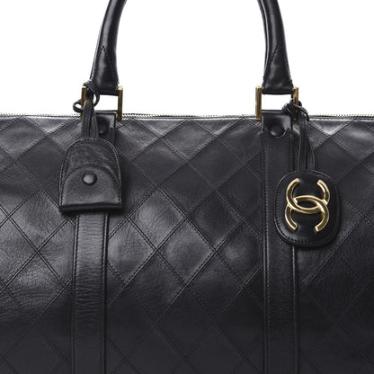 Chanel Calfskin Stitched CC Boston Black 8 of 21