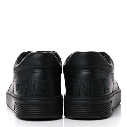 Chanel Calfskin Womens Logo Sneakers 39.5 Black 5 of 9
