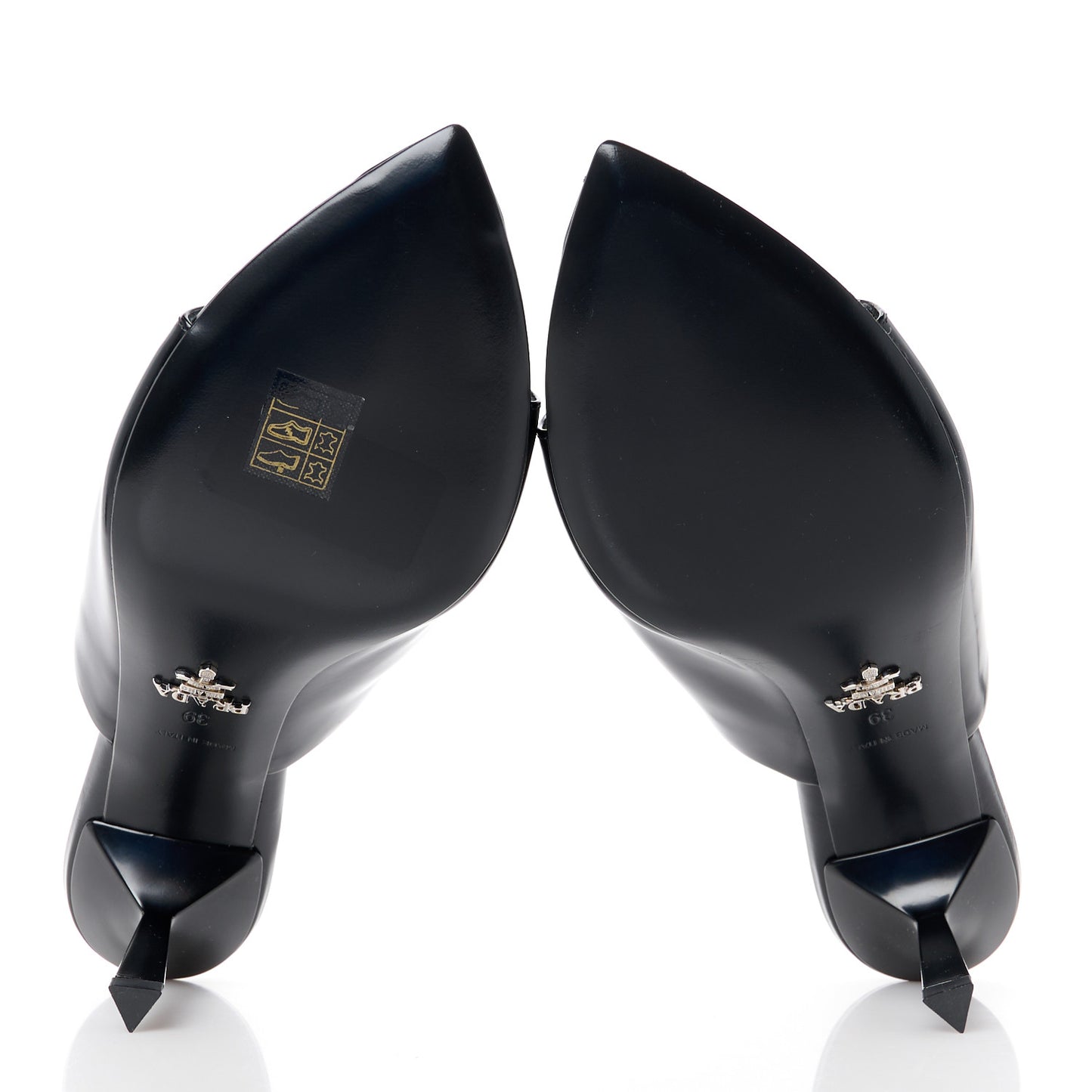 Spazzolato Metal Triangle Logo 75mm Slide Sandals 39 Black