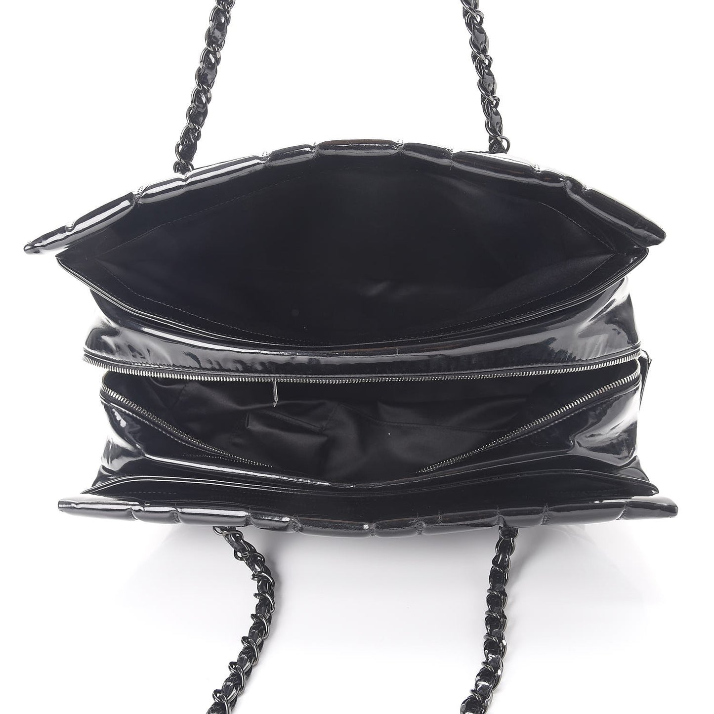 Vinyl Quilted Frozen Shopping Tote Black