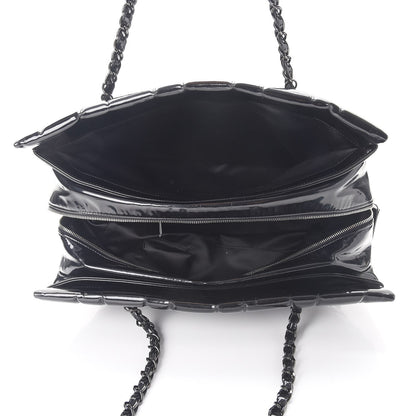 Chanel Vinyl Quilted Frozen Shopping Tote Black 5 of 10