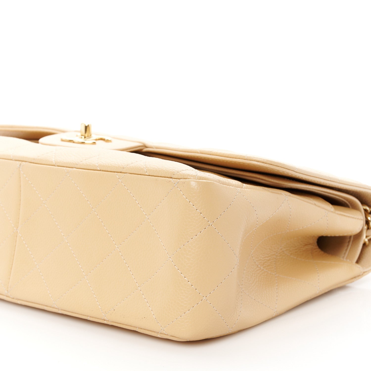 Chanel Caviar Quilted Jumbo Double Flap Beige 11 of 11